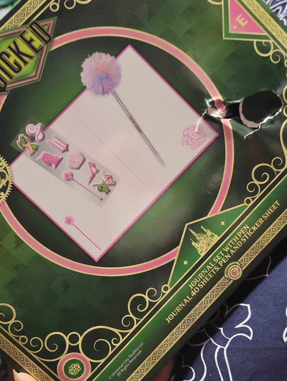 Wicked Pink Journal Gift Set with Sparkle Pen and Sticker Sheet